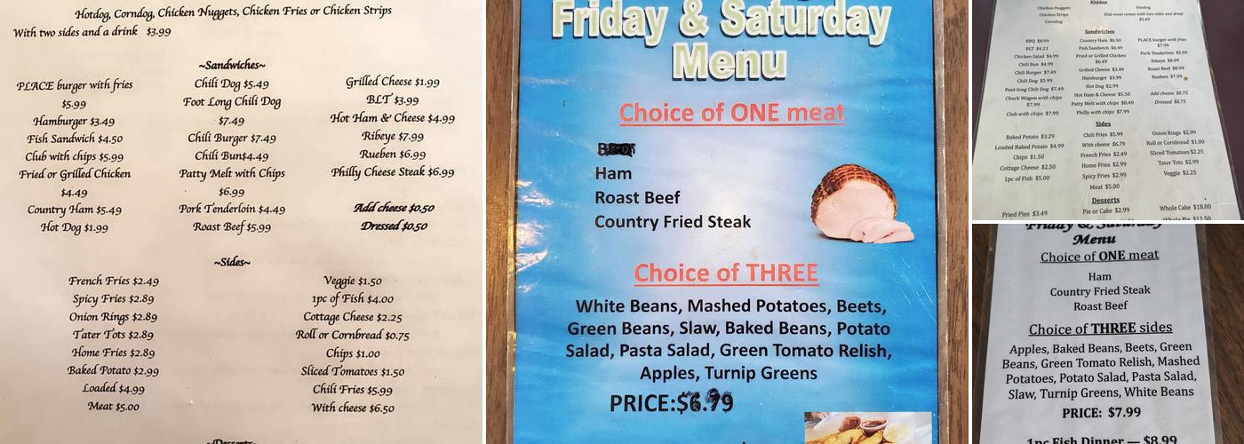 Ms Becky's Place Menu