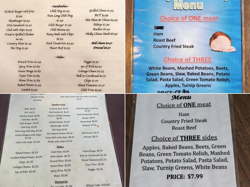 Ms Becky's Place Menu
