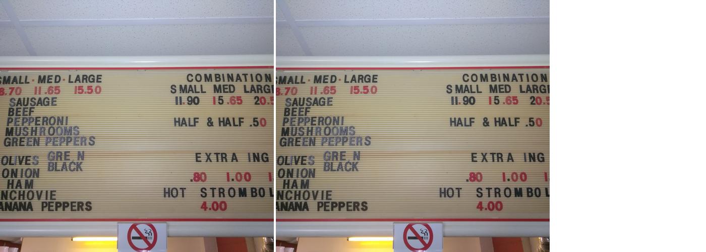 Dave's Pizza Menu