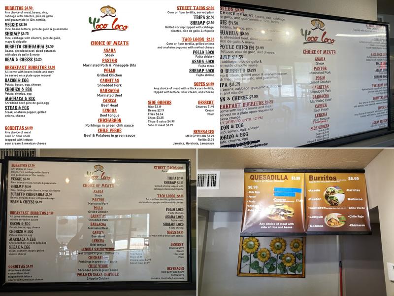 El Taco Loco Menu