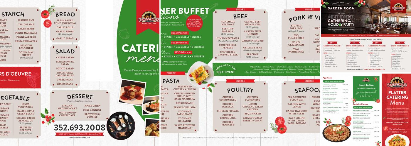 Francesco's Ristorante And Stone Fire Pizza Menu