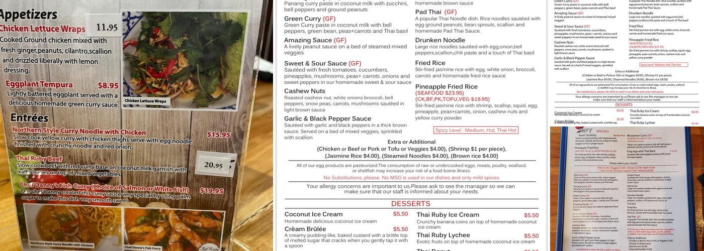 Thai Ruby At Lake Sumter Menu