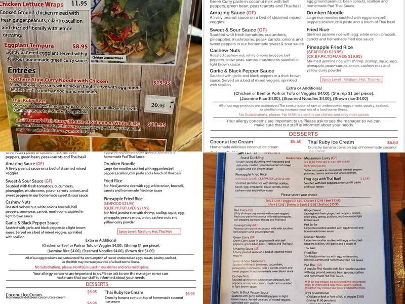 Thai Ruby At Lake Sumter Menu