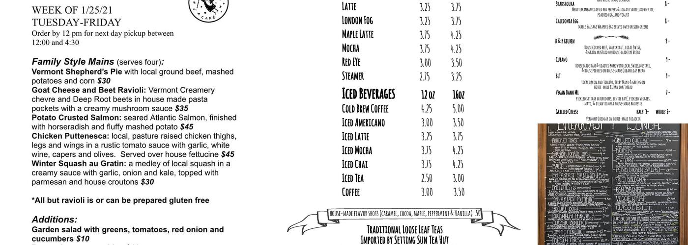 Cosmic Cup Café Menu