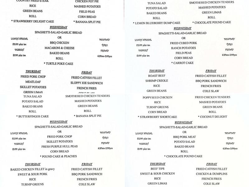 Court Square Cafe Menu