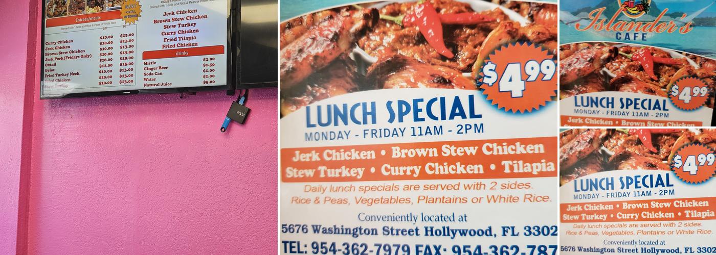 Islanders Cafe Menu