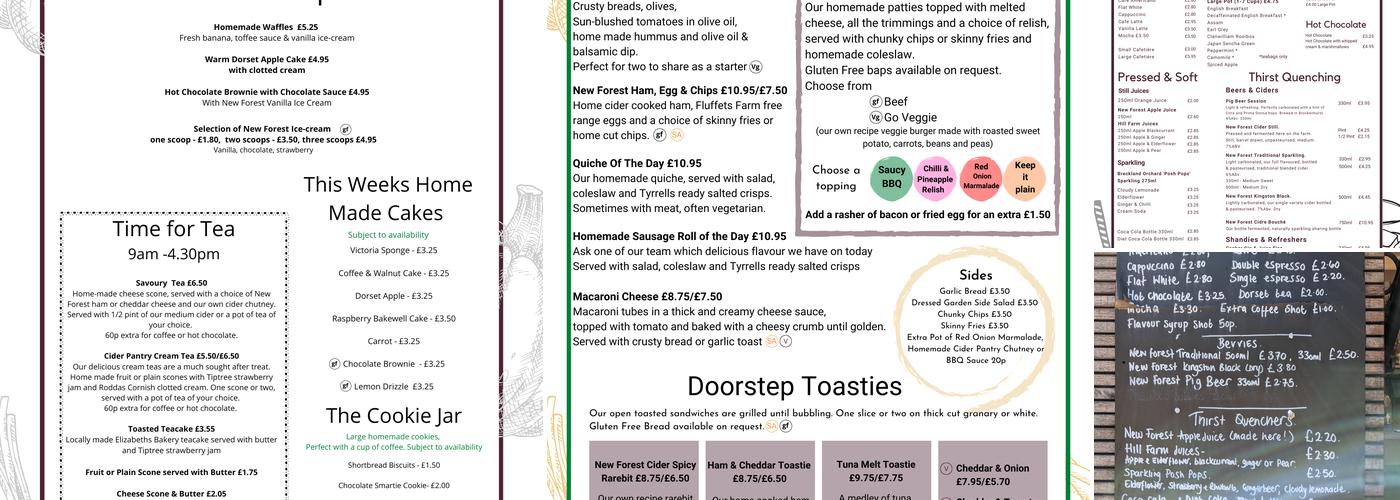 The Cider Pantry Menu