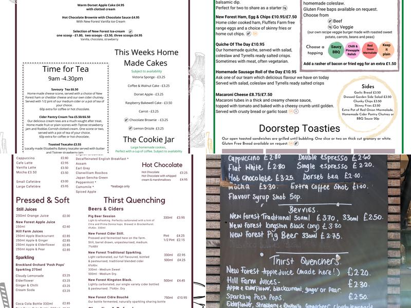 The Cider Pantry Menu