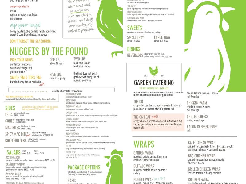 Garden Catering - Old Greenwich Menu