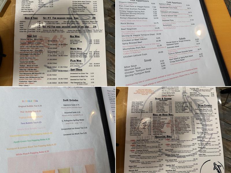 Sushi Soba Menu