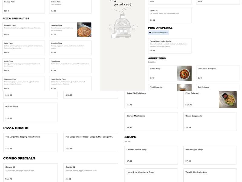 Antonio's Restaurant Menu