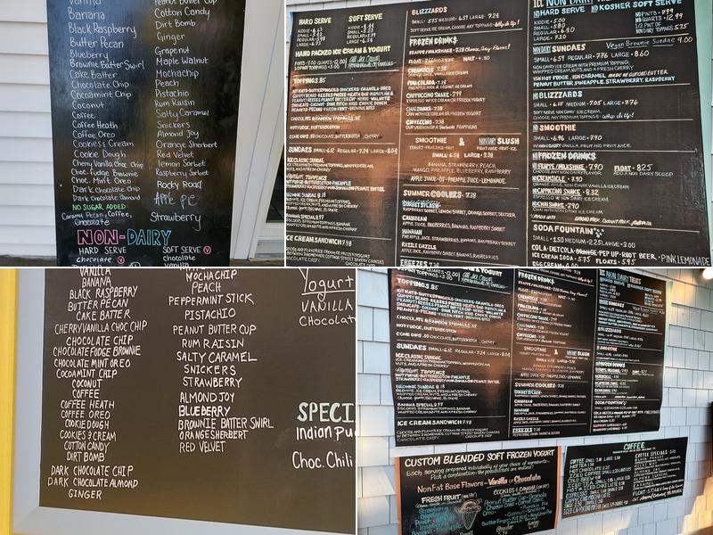 Ice Cream Cafe Menu