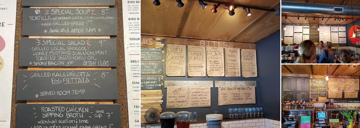 Sunbird Cape Cod Menu