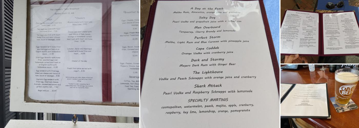 Captain's Table Menu