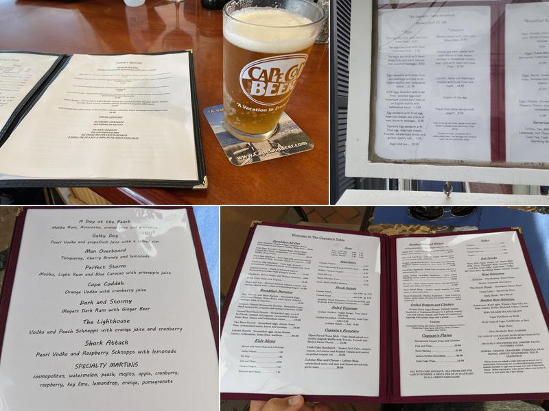 Captain's Table Menu