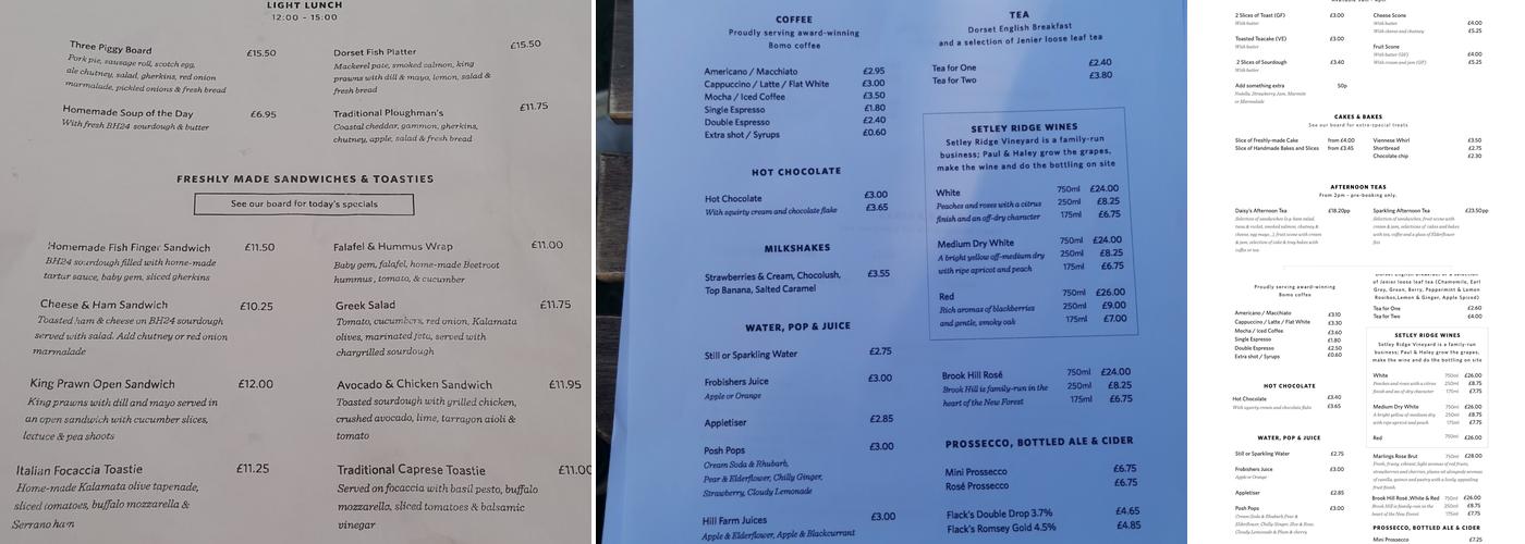 The Daisy Tea Garden Menu