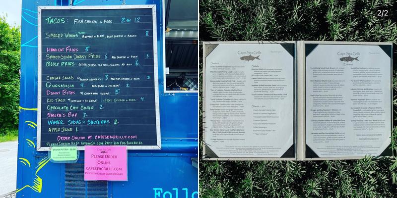 Cape Sea Grille Menu