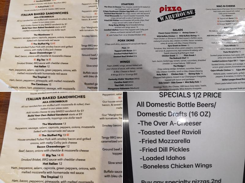Pizza Warehouse Menu