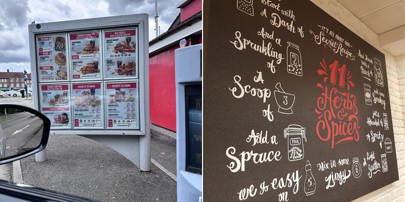 KFC London - Apex Corner Menu