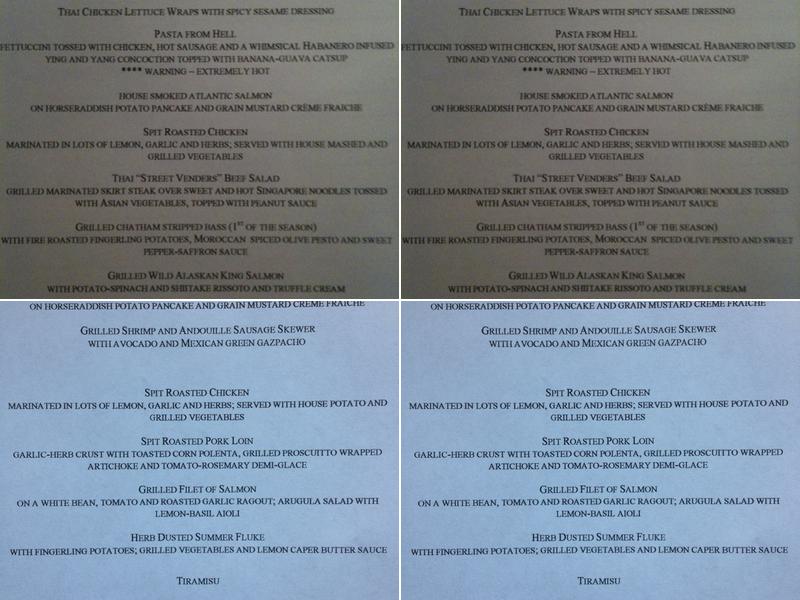 Vining Bistro Menu