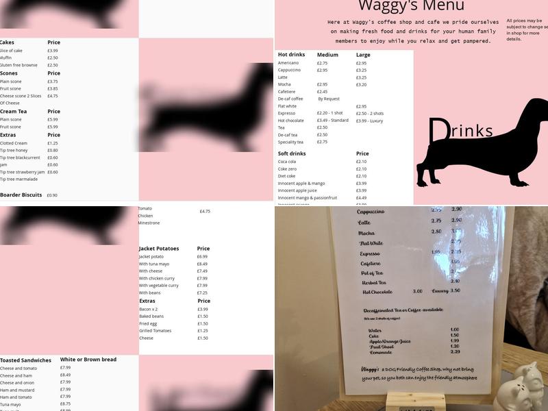 Waggys Coffee Shop Menu