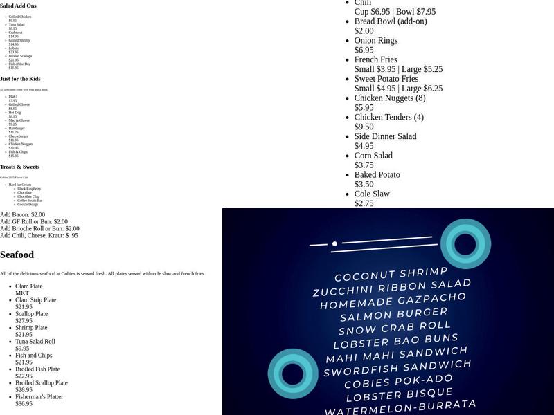 Cobie's Menu