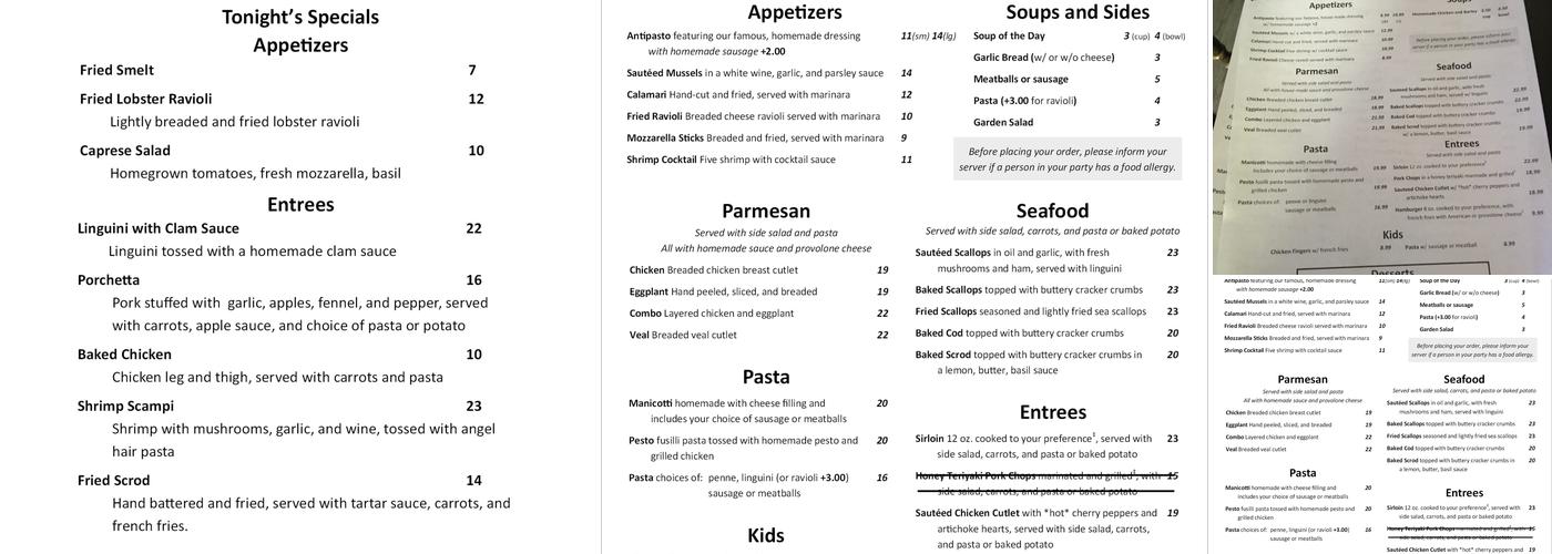 LaScala Cape Cod Menu