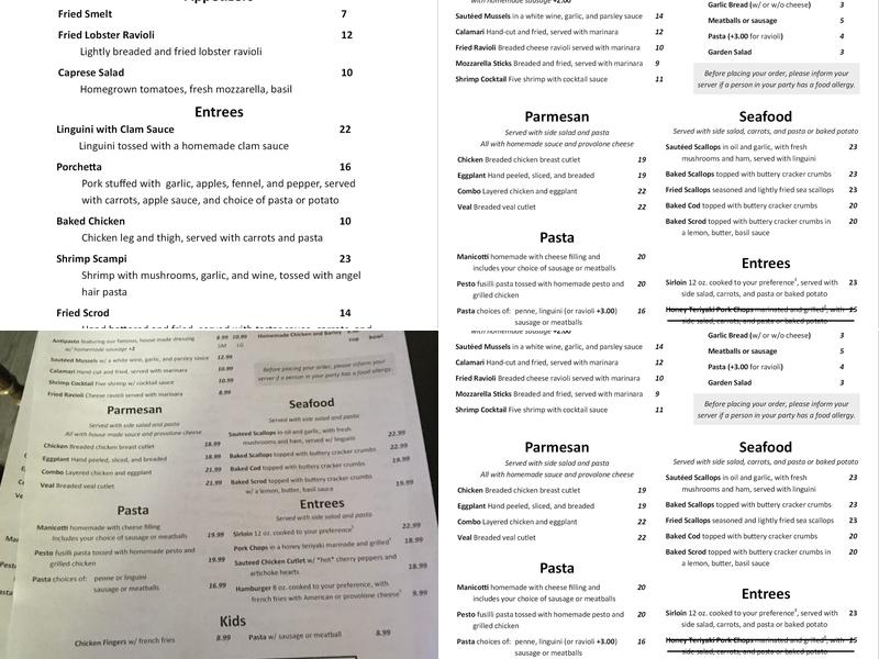 LaScala Cape Cod Menu