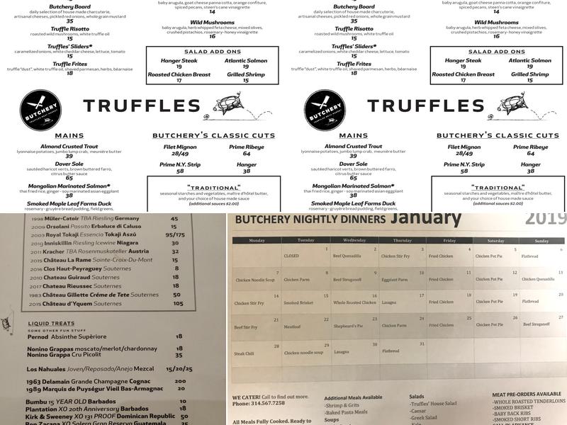 Truffles Menu