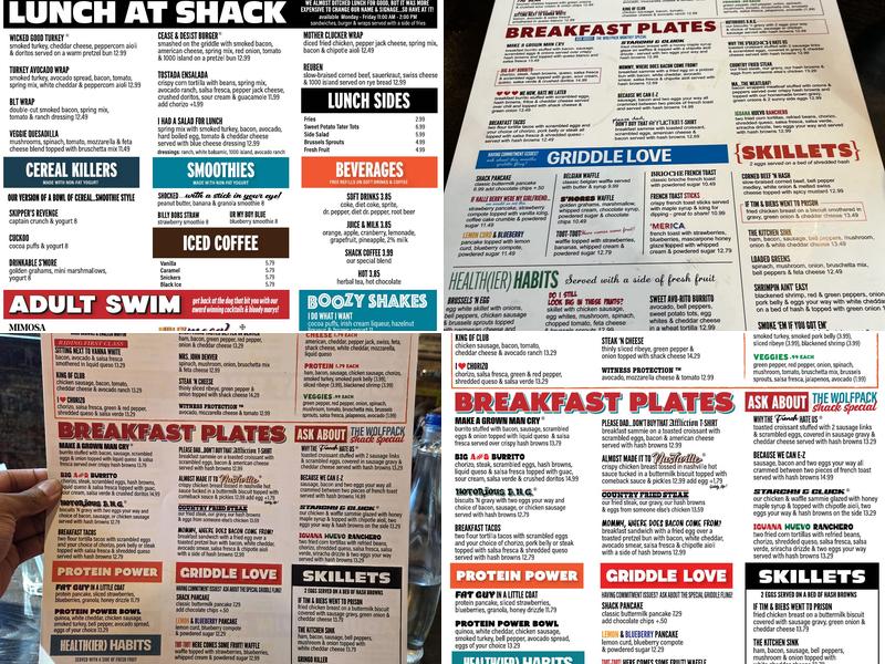 Shack Breakfast & Lunch Menu