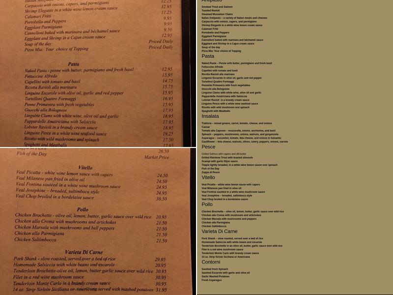 Dominic's Trattoria Menu