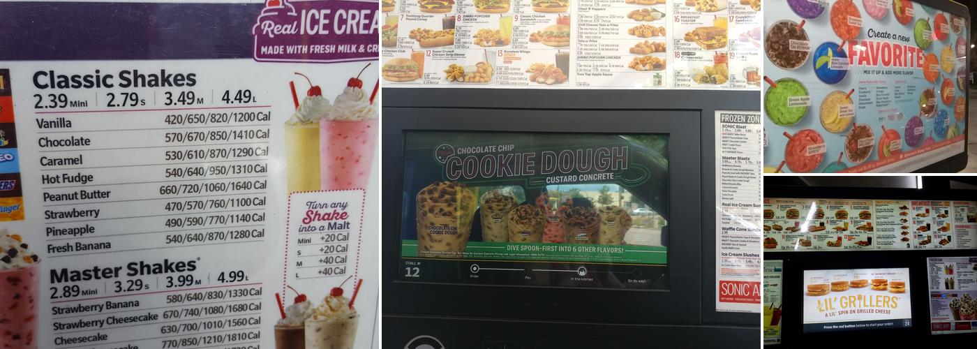 Sonic Drive-In Menu