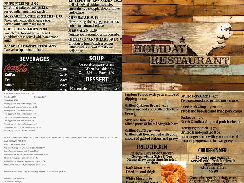 Holiday Restaurant Menu