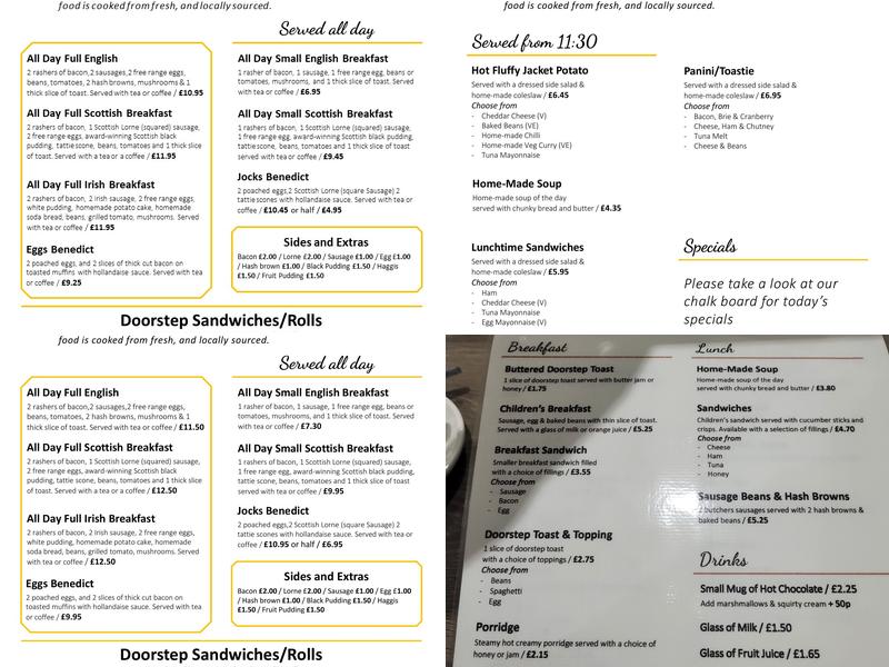 The Honeypot Coffee Shop Menu