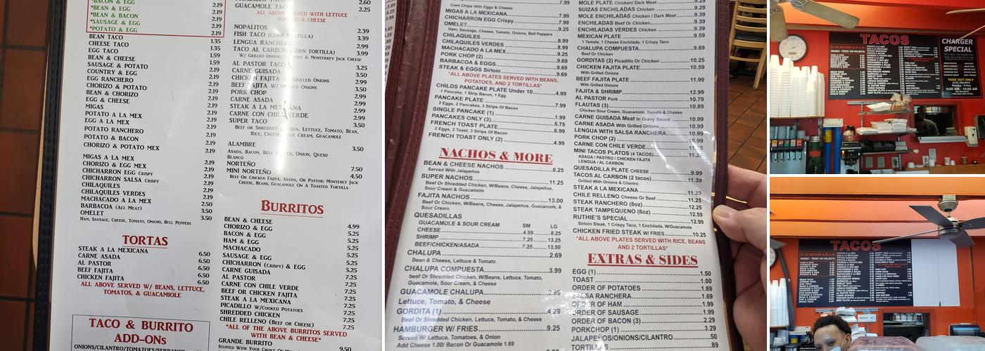 Ruthie's Menu