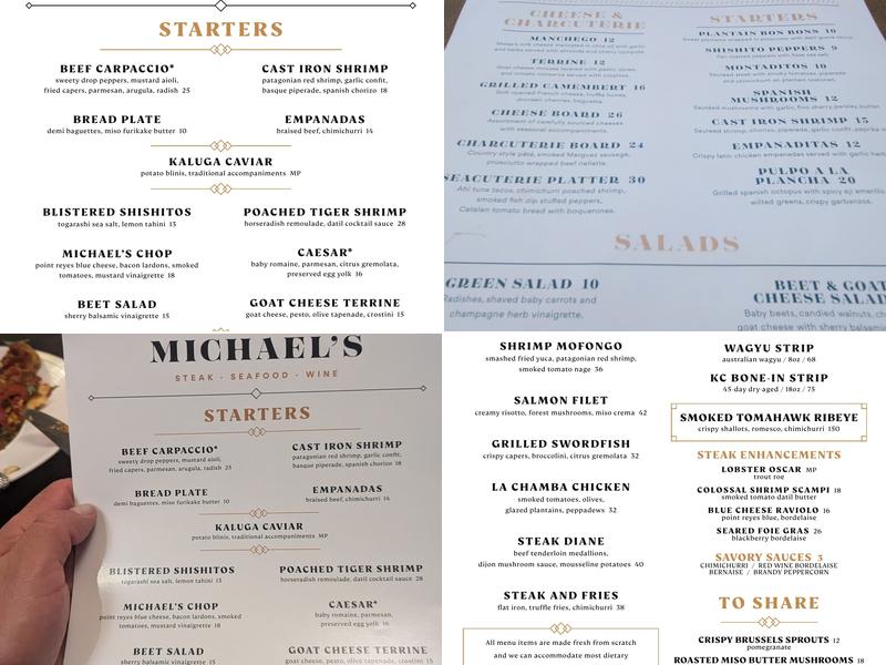 Michael's St. Augustine Menu