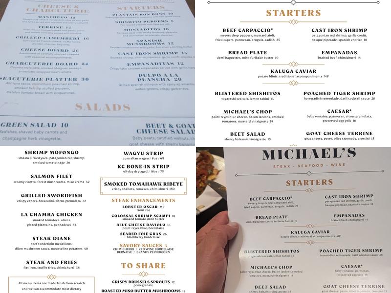 Michael's St. Augustine Menu