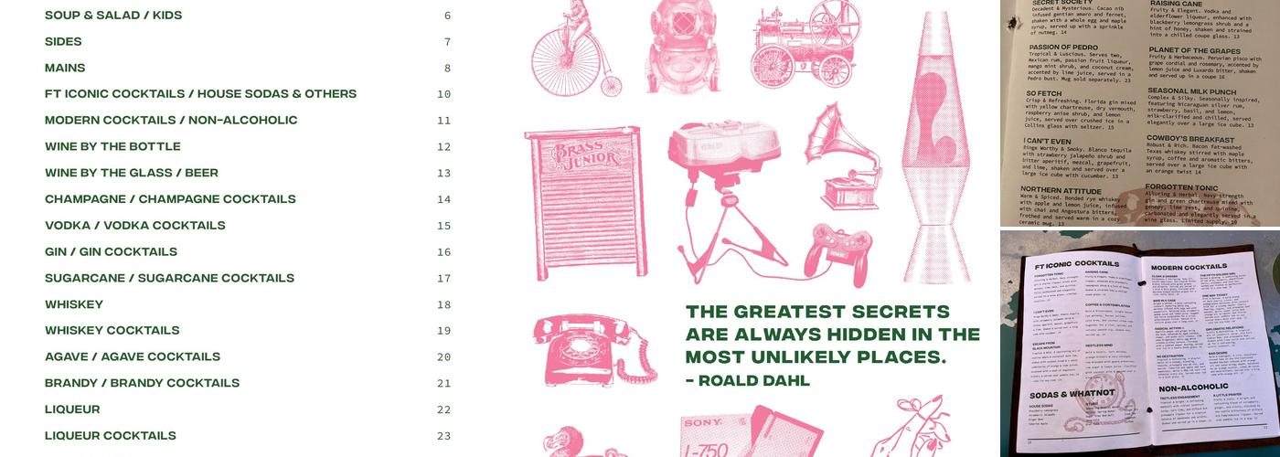 Forgotten Tonic Menu