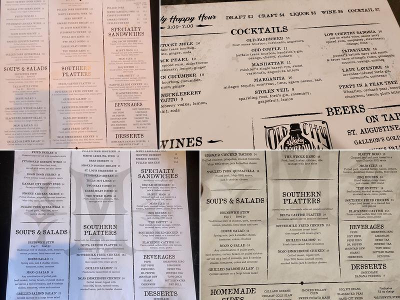 MOJO Old City BBQ Menu