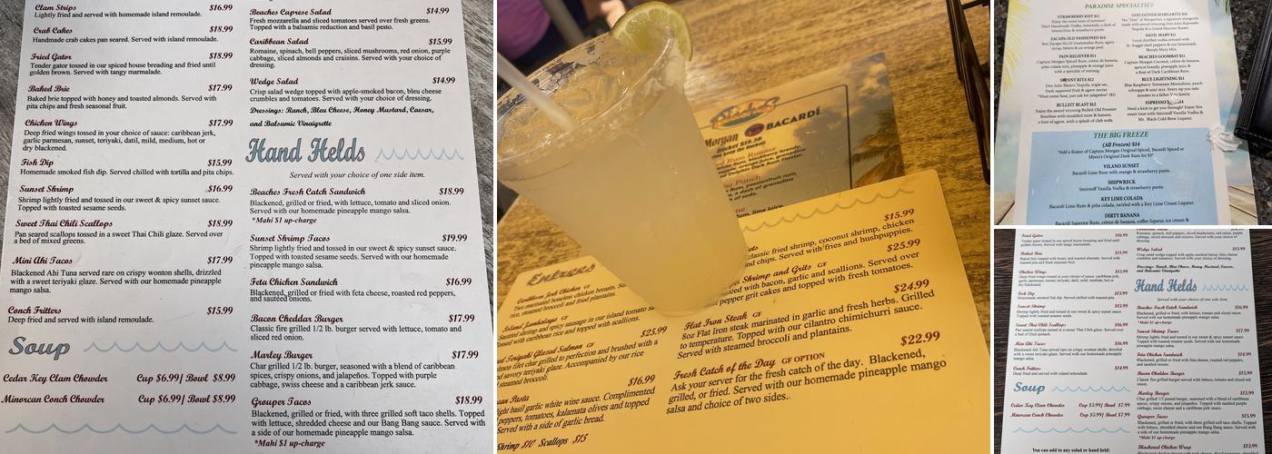 Beaches at Vilano Menu