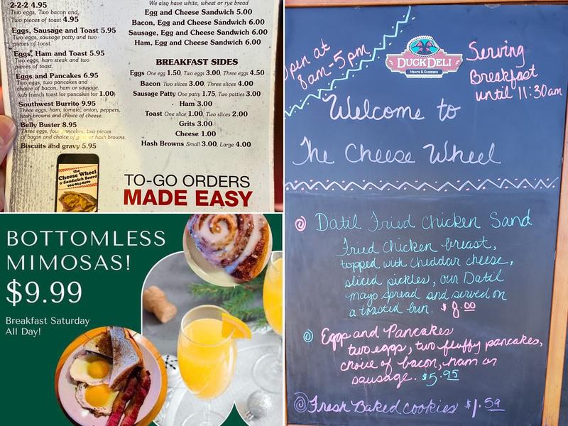 The Cheese Wheel & Sandwich Board Menu