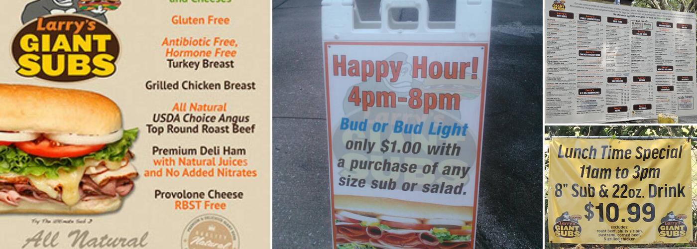 Larry's Giant Subs Menu