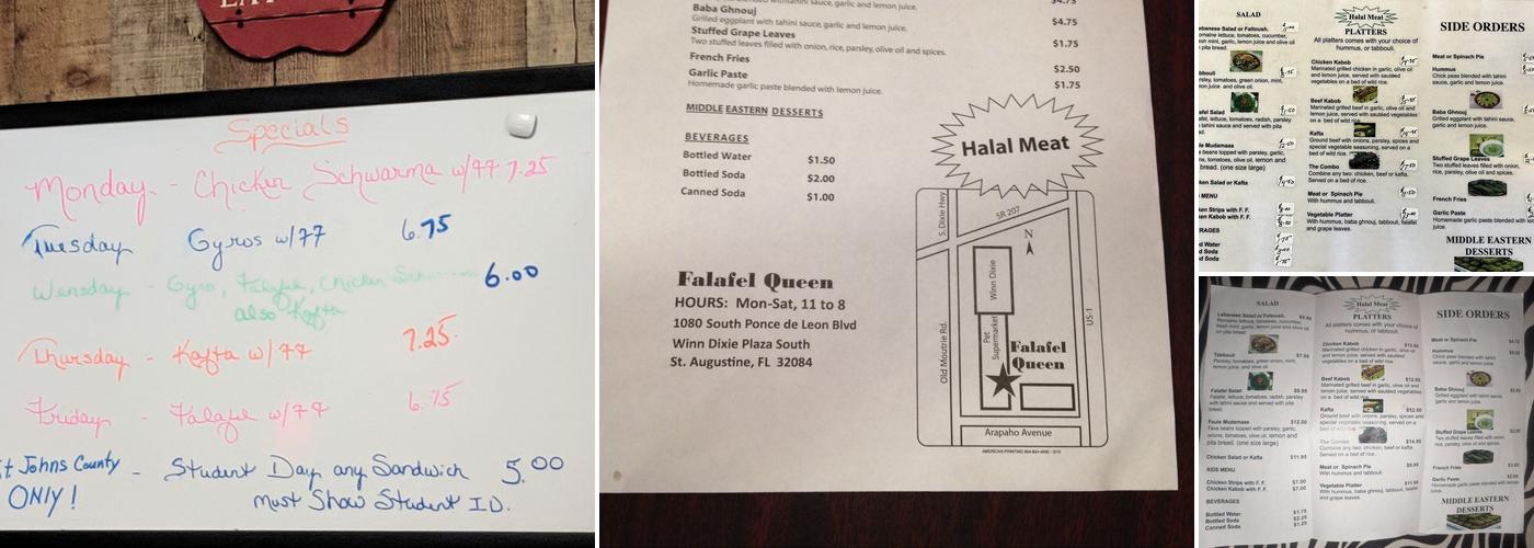 Falafel Queen Menu