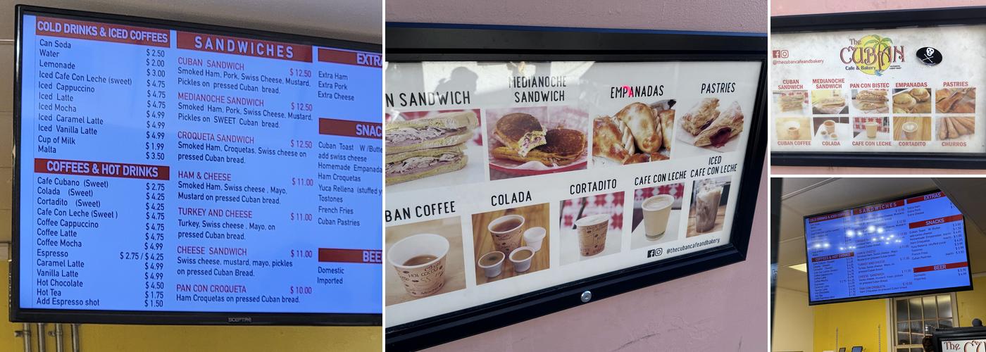 The Cuban Café And Bakery Menu