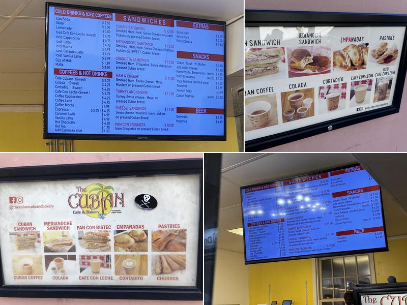 The Cuban Café And Bakery Menu