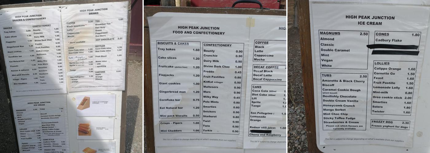 High Peak Junction Coffee Shop Menu