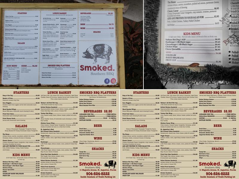 Smoked. Southern BBQ Menu