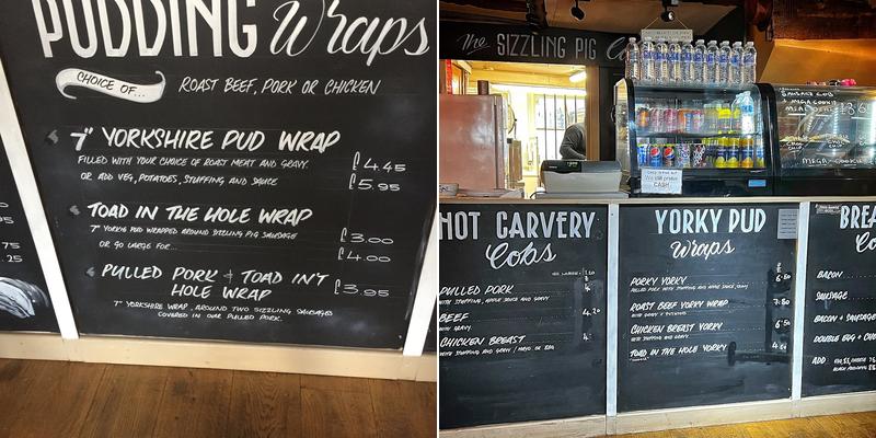 Sizzling pig Wirksworth Menu
