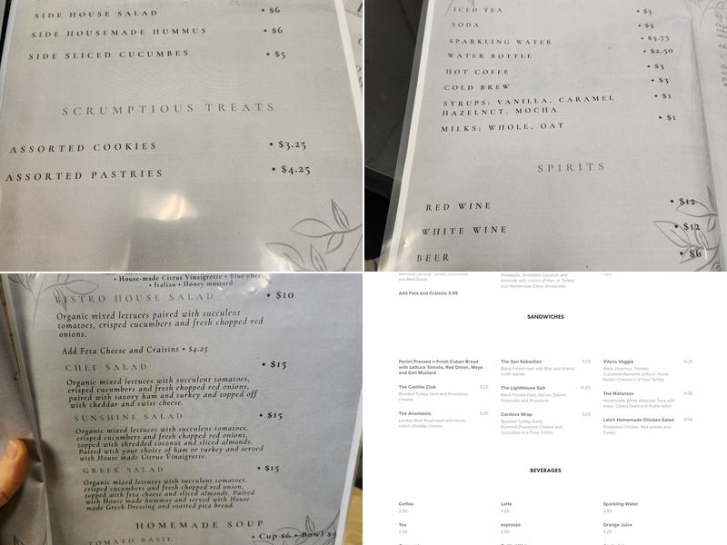 Reflections Bistro Menu