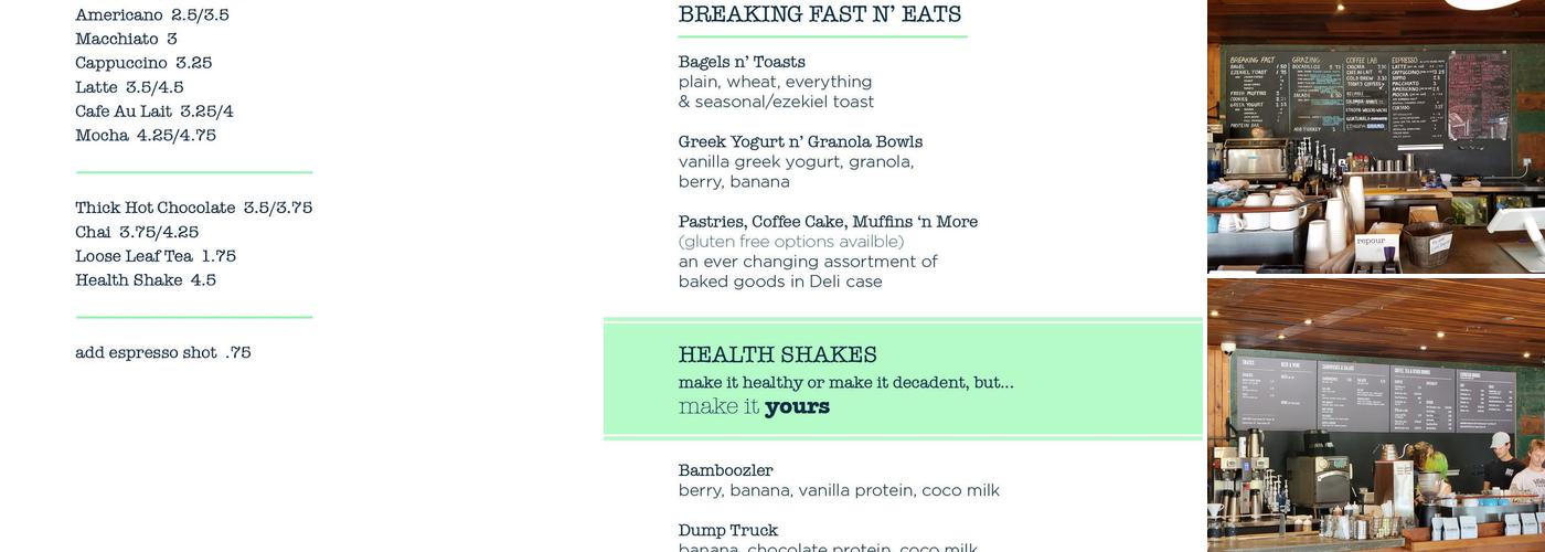 DOS Coffee & Wine Menu